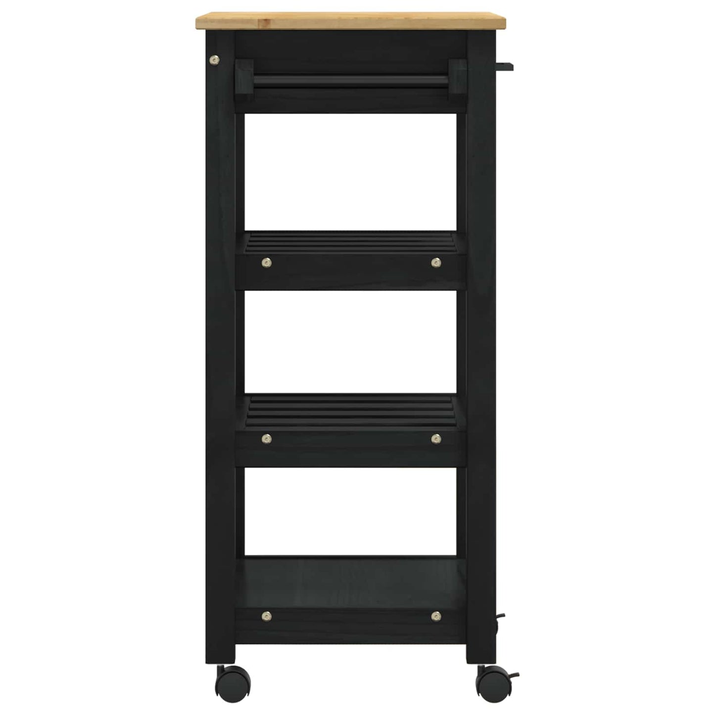 vidaXL Kitchen Trolley MONZA Black 48 x 40 x 88.5 cm Solid Pine Wood