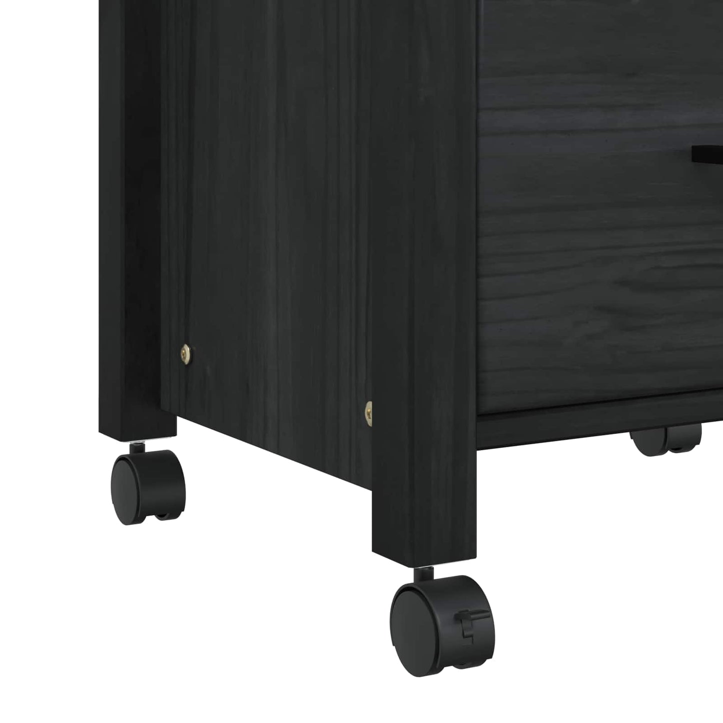 vidaXL Kitchen Trolley MONZA Black 48 x 40 x 88.5 cm Solid Pine Wood