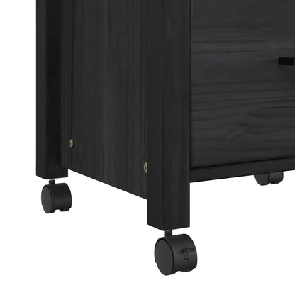 vidaXL Kitchen Trolley MONZA Black 48 x 40 x 88.5 cm Solid Pine Wood