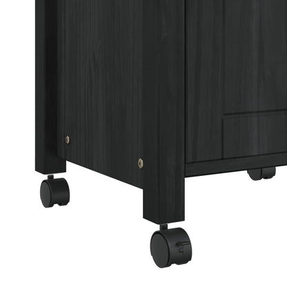 vidaXL Kitchen Trolley MONZA Black 48 x 40 x 88.5 cm Solid Pine Wood