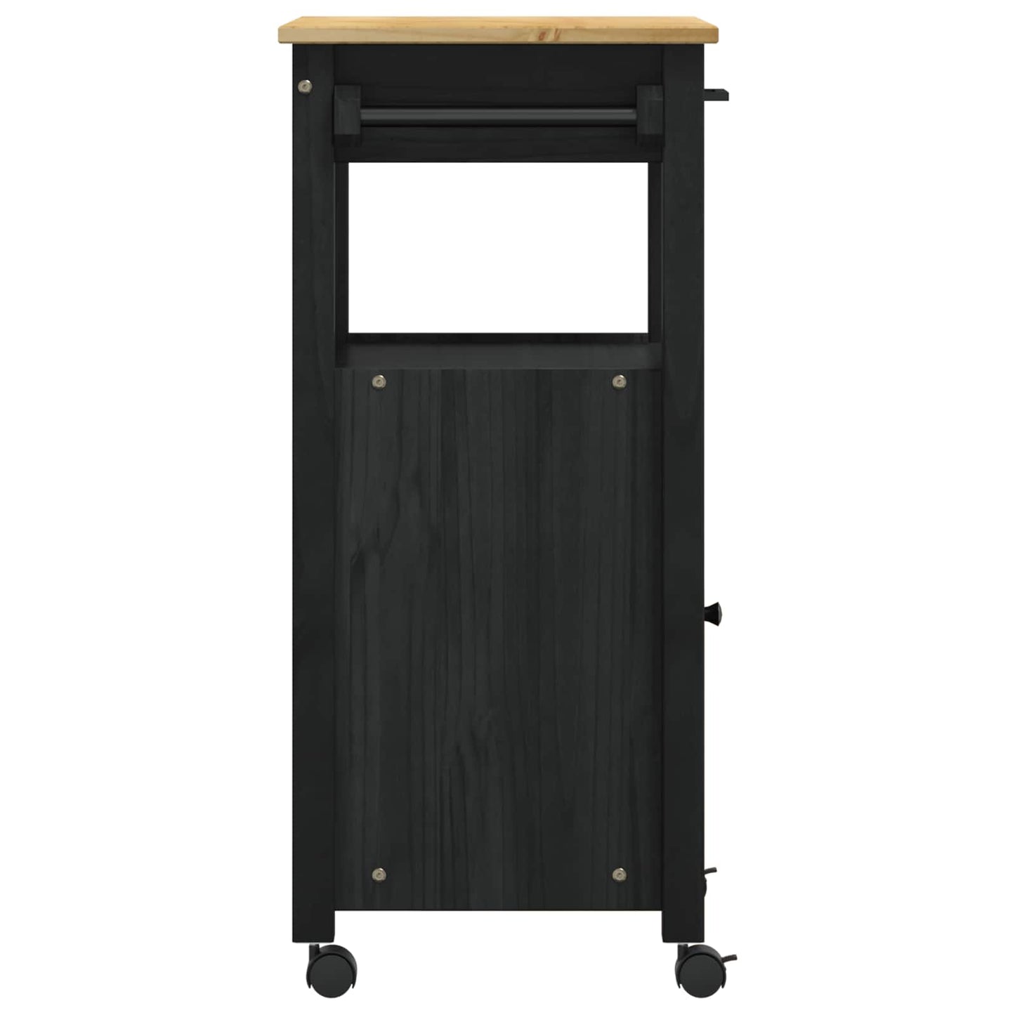 vidaXL Kitchen Trolley MONZA Black 48 x 40 x 88.5 cm Solid Pine Wood