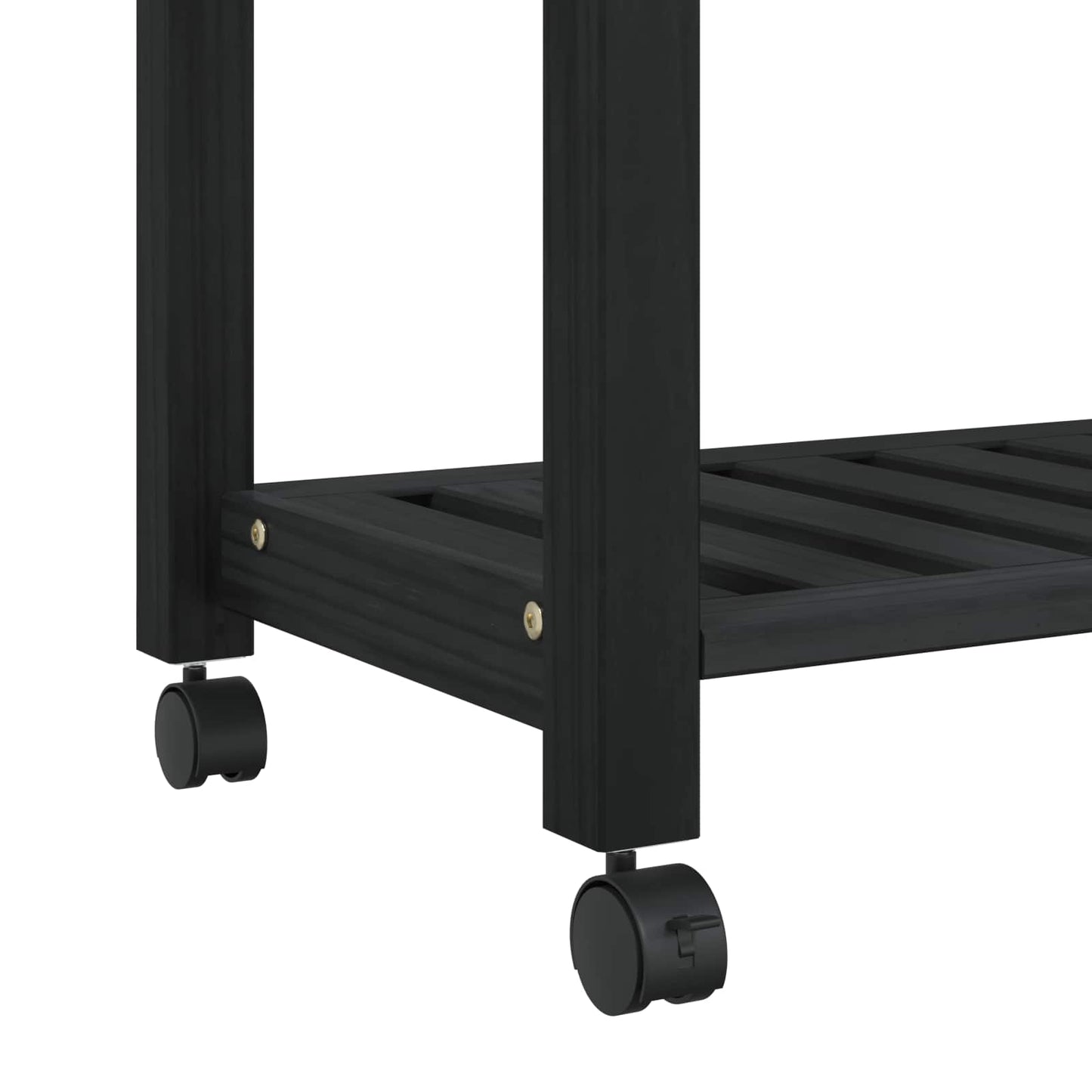 vidaXL Kitchen Trolley MONZA Black 60 x 40 x 88.5 cm Solid Pine Wood