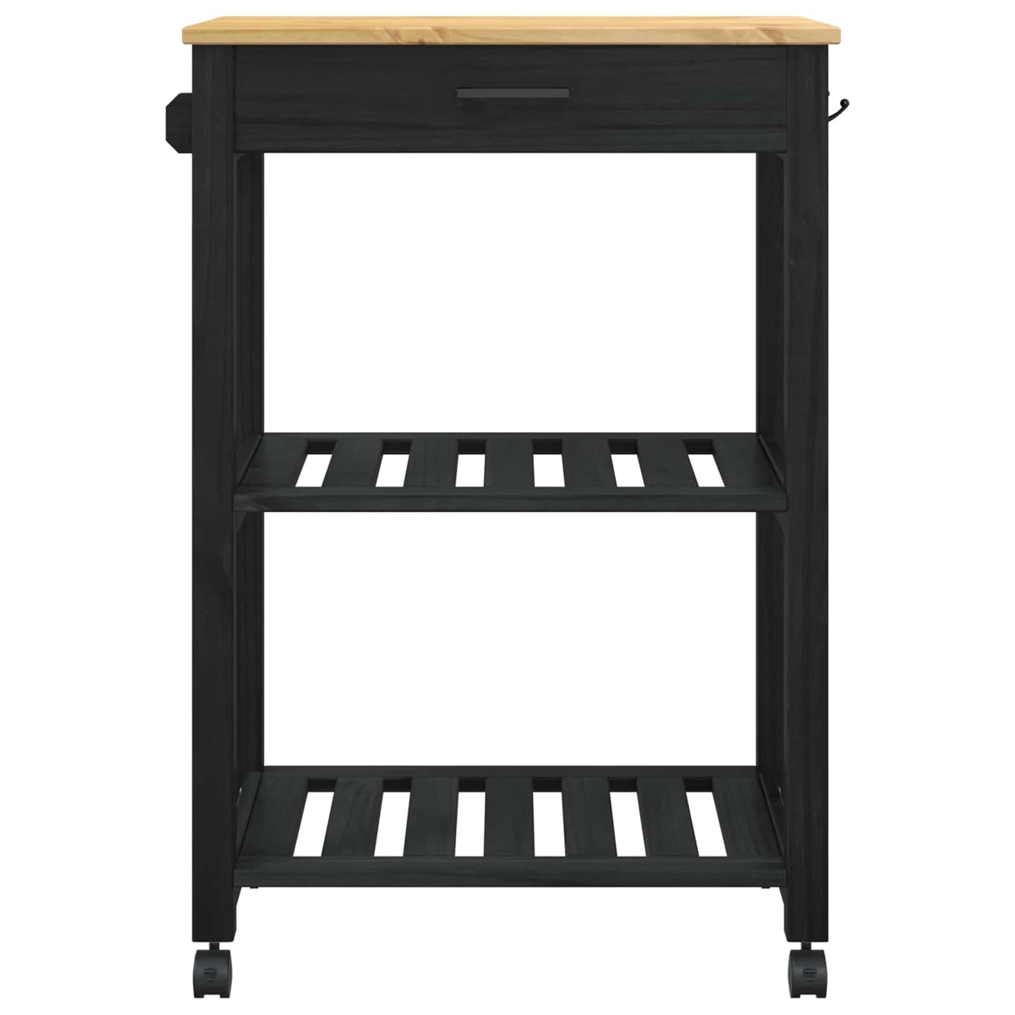 vidaXL Kitchen Trolley MONZA Black 60 x 40 x 88.5 cm Solid Pine Wood