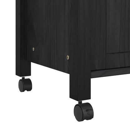 vidaXL Kitchen Trolley MONZA Black 60 x 40 x 88.5 cm Solid Pine Wood