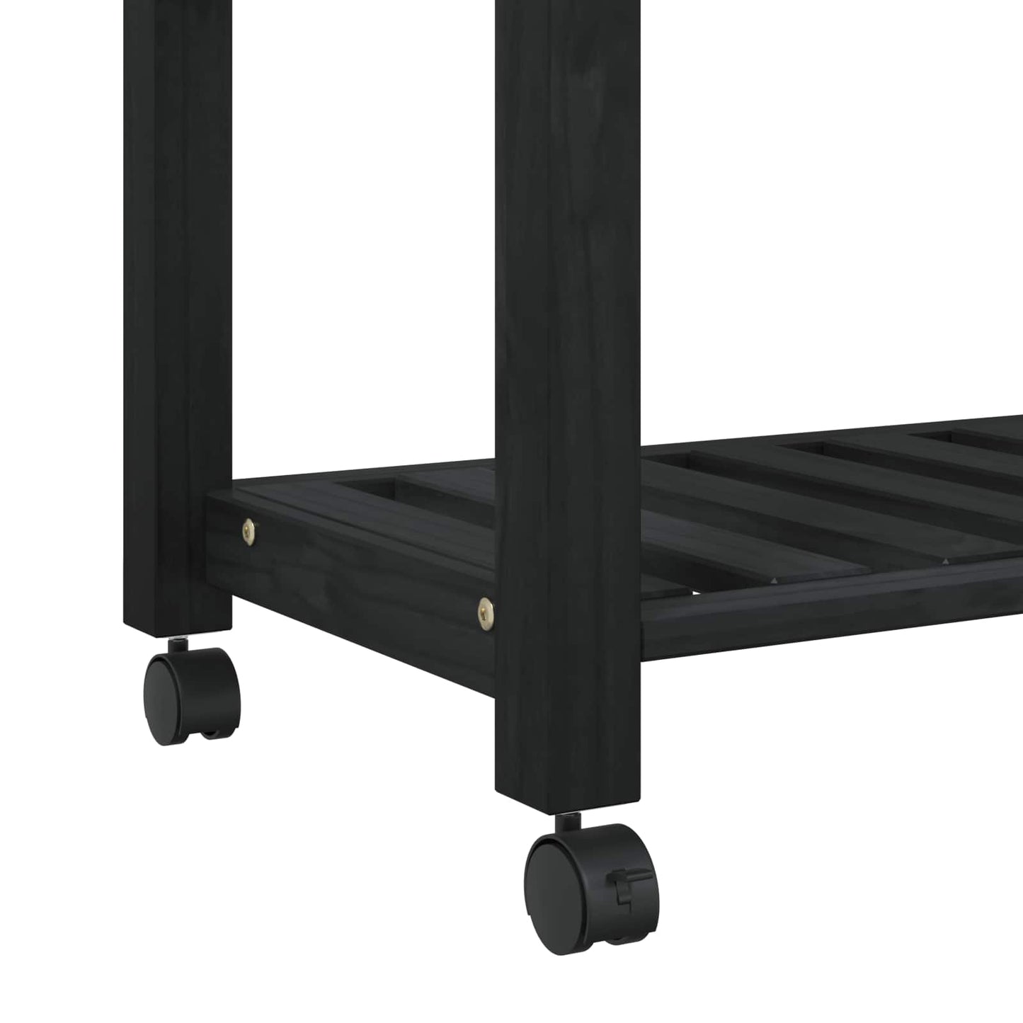 vidaXL Kitchen Trolley MONZA Black 84 x 40 x 88.5 cm Solid Pine Wood