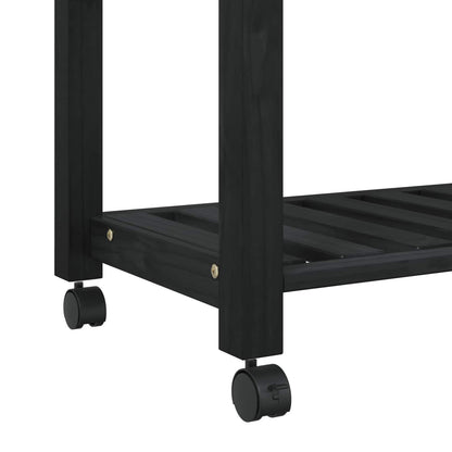 vidaXL Kitchen Trolley MONZA Black 84 x 40 x 88.5 cm Solid Pine Wood