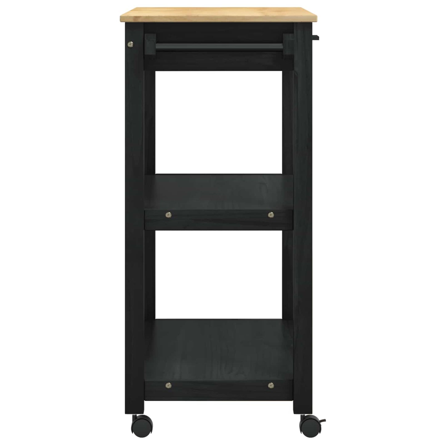 vidaXL Kitchen Trolley MONZA Black 84 x 40 x 88.5 cm Solid Pine Wood