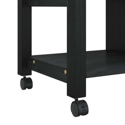 vidaXL Kitchen Trolley MONZA Black 84 x 40 x 88.5 cm Solid Pine Wood