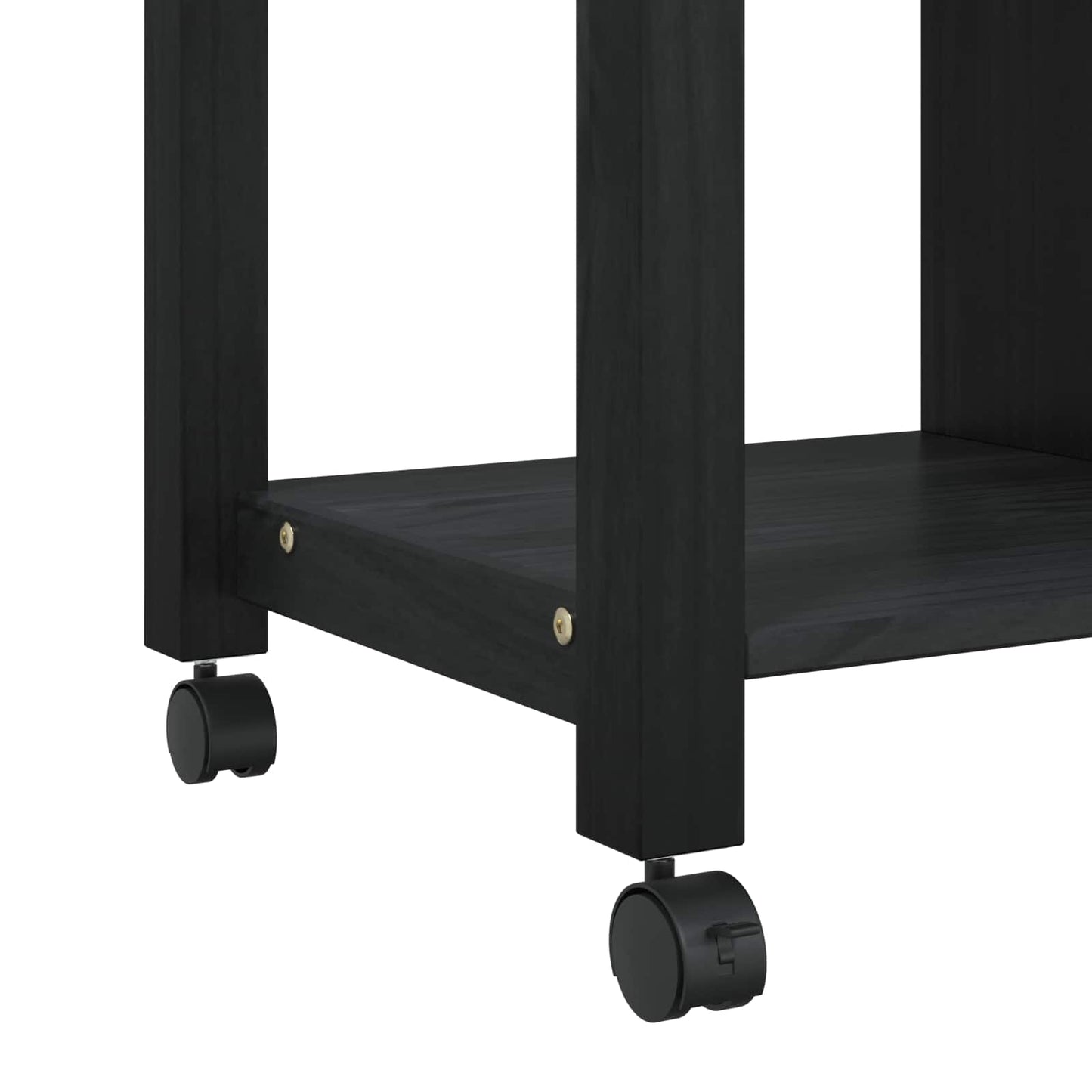 vidaXL Kitchen Trolley MONZA Black 84 x 40 x 88.5 cm Solid Pine Wood