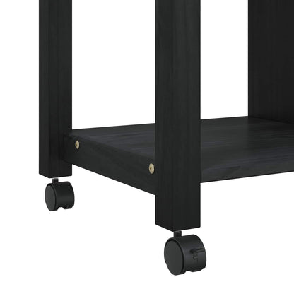 vidaXL Kitchen Trolley MONZA Black 84 x 40 x 88.5 cm Solid Pine Wood