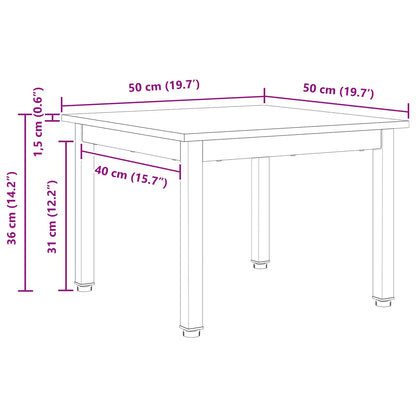 vidaXL Coffee Table Natural 50 x 50 x 36 cm Solid Pine Wood