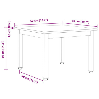 vidaXL Coffee Table White 50 x 50 x 36 cm Solid Pine Wood