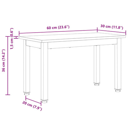 vidaXL Coffee Table White 60 x 30 x 36 cm Solid Pine Wood