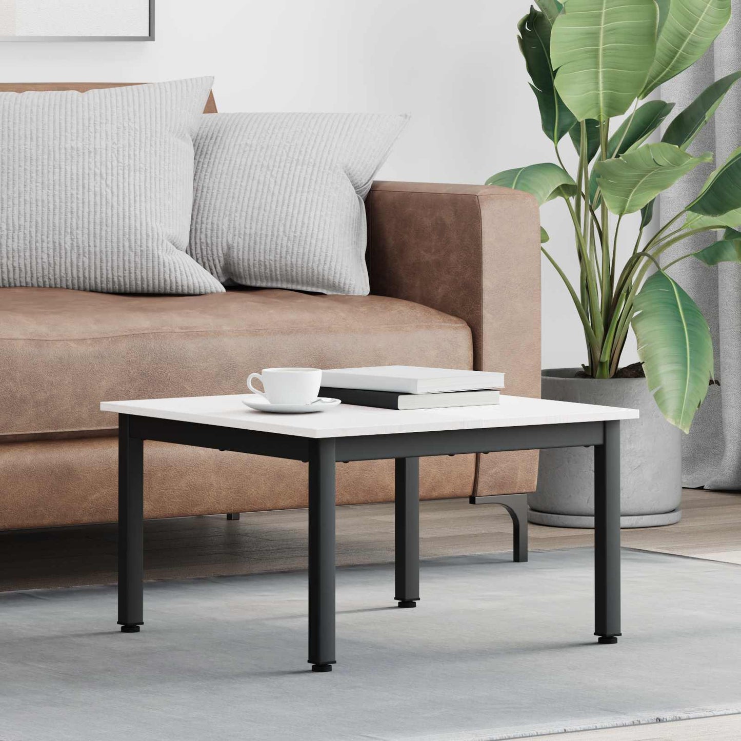vidaXL Coffee Table White 60 x 60 x 36 cm Solid Pine Wood