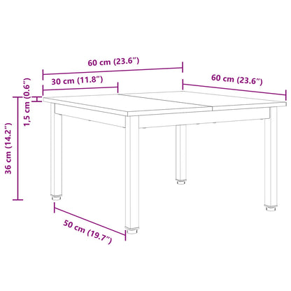 vidaXL Coffee Table White 60 x 60 x 36 cm Solid Pine Wood