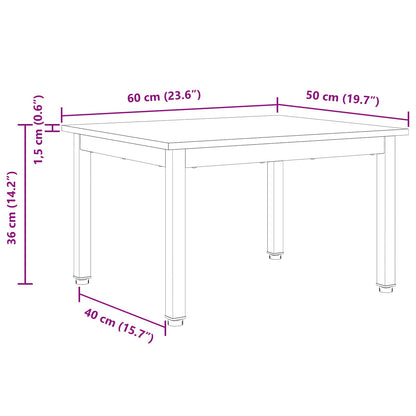 vidaXL Coffee Table White 60 x 50 x 36 cm Solid Pine Wood