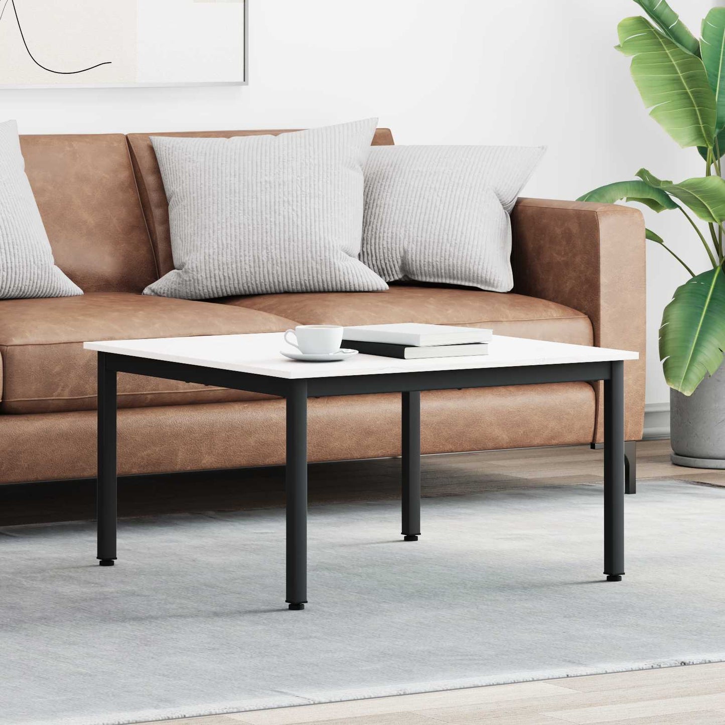 vidaXL Coffee Table White 80 x 80 x 45 cm Solid Pine Wood