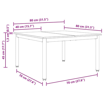 vidaXL Coffee Table White 80 x 80 x 45 cm Solid Pine Wood