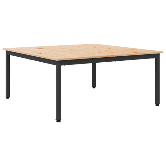 vidaXL Coffee Table Natural 100 x 100 x 45 cm Solid Pine Wood