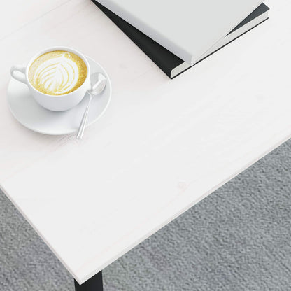 vidaXL Coffee Table White 100 x 100 x 45 cm Solid Pine Wood