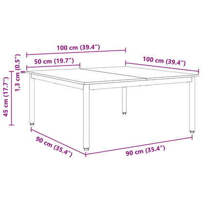 vidaXL Coffee Table White 100 x 100 x 45 cm Solid Pine Wood
