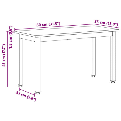 vidaXL Bench White 80 x 35 x 45 cm Solid Pine Wood