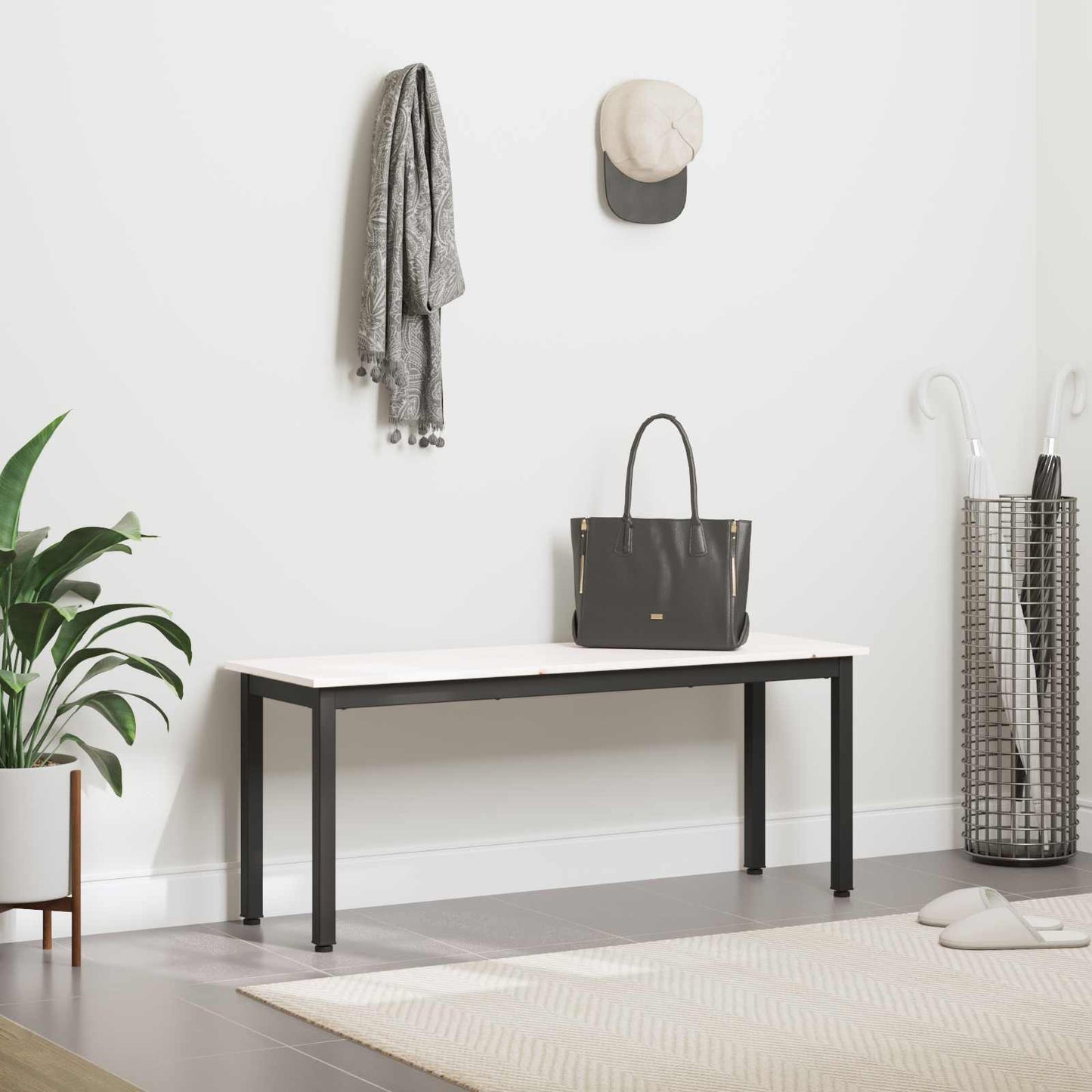 vidaXL Bench White 110 x 35 x 45 cm Solid Pine Wood
