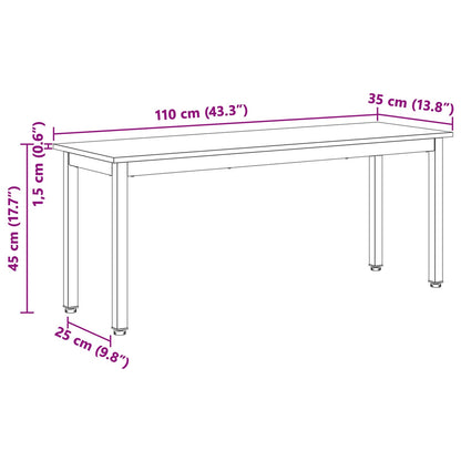 vidaXL Bench White 110 x 35 x 45 cm Solid Pine Wood