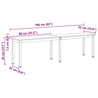 vidaXL Bench Natural 160 x 35 x 45 cm Solid Pine Wood