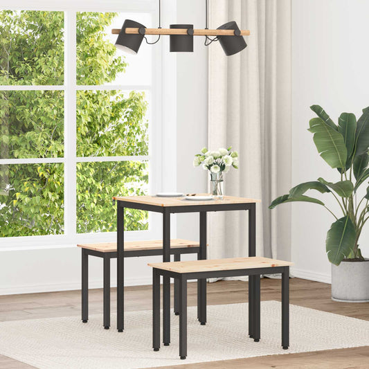 vidaXL Dining Table Natural 60 x 60 x 75 cm Solid Pine Wood