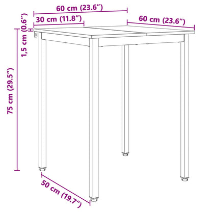vidaXL Dining Table White 60 x 60 x 75 cm Solid Pine Wood