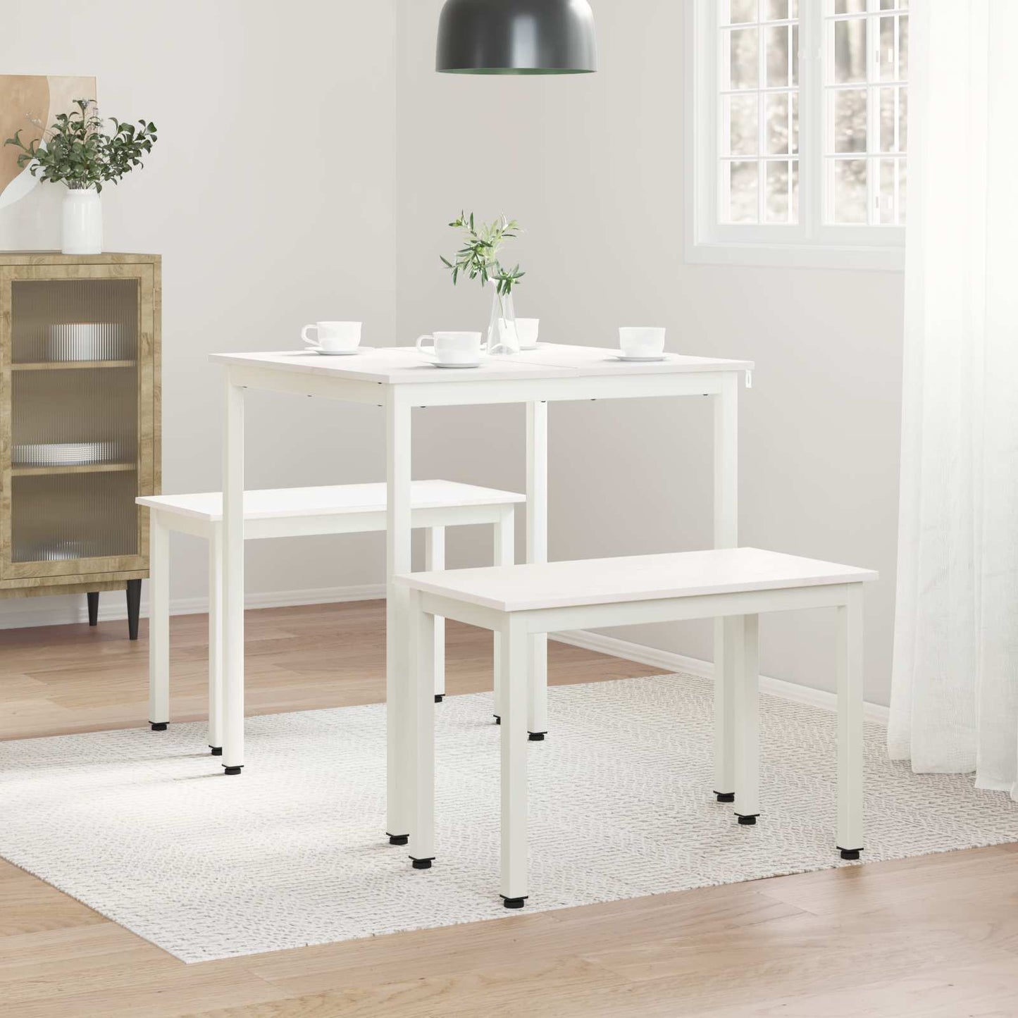 vidaXL Dining Table White 70 x 70 x 75 cm Solid Pine Wood