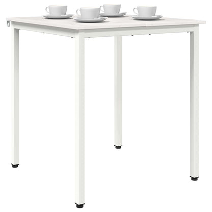 vidaXL Dining Table White 70 x 70 x 75 cm Solid Pine Wood