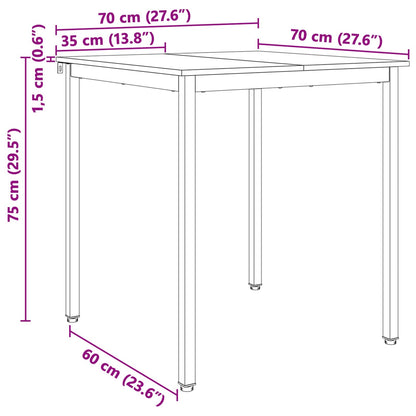 vidaXL Dining Table White 70 x 70 x 75 cm Solid Pine Wood