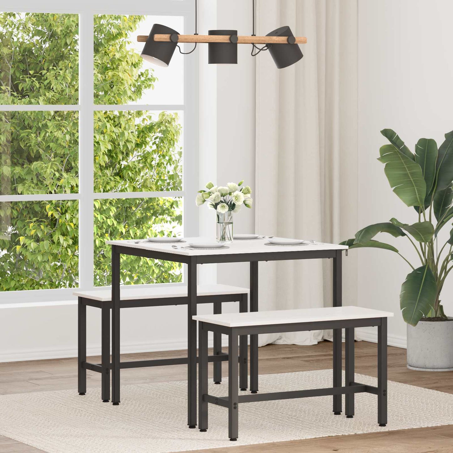 vidaXL Dining Table White 80 x 80 x 75 cm Solid Pine Wood