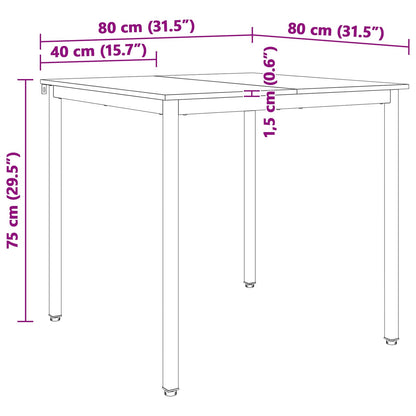vidaXL Dining Table White 80 x 80 x 75 cm Solid Pine Wood
