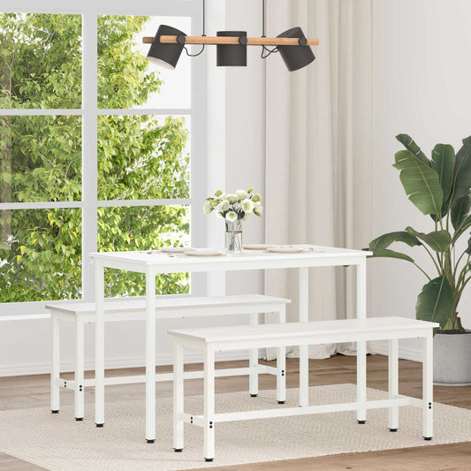 vidaXL Dining Table White 110 x 55 x 75 cm Solid Pine Wood