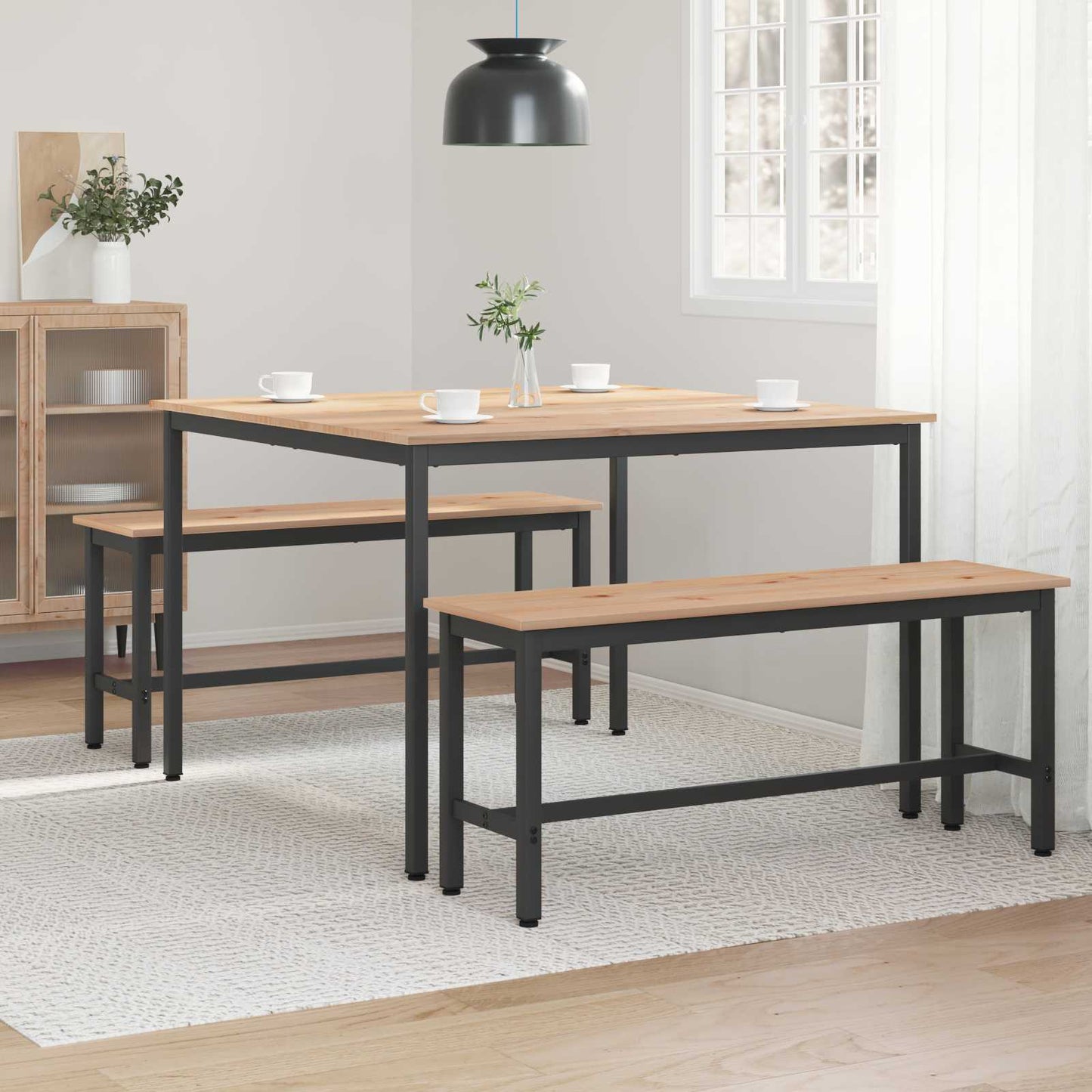 vidaXL Dining Table Natural 110 x 110 x 75 cm Solid Pine Wood