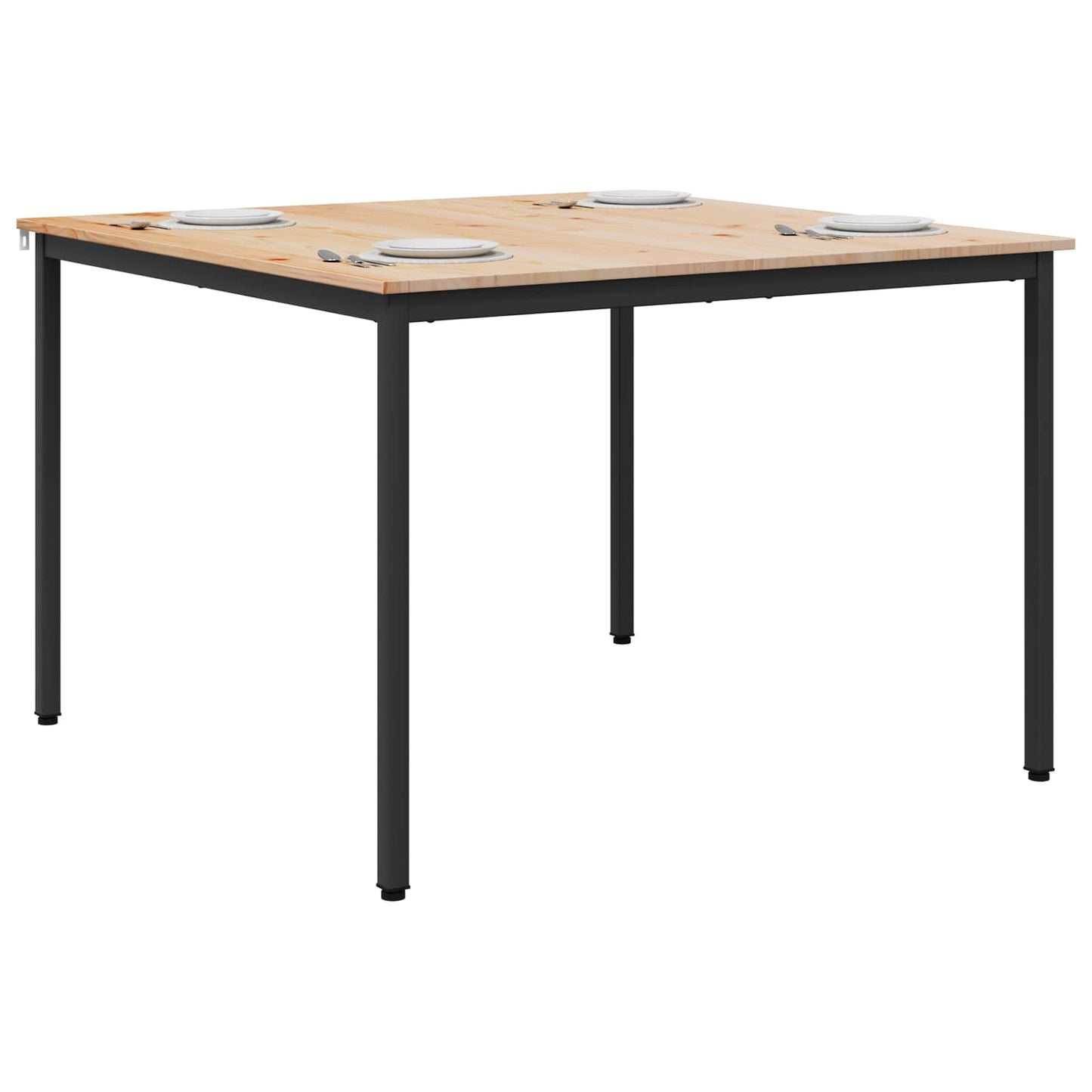 vidaXL Dining Table Natural 110 x 110 x 75 cm Solid Pine Wood