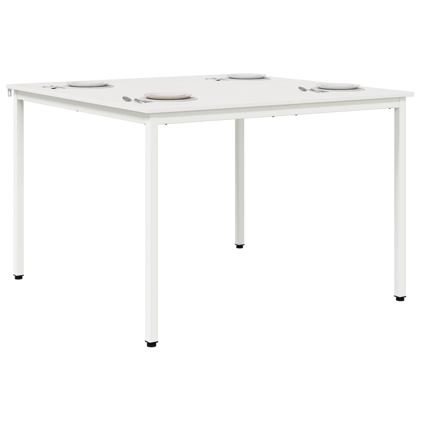 vidaXL Dining Table White 110 x 110 x 75 cm Solid Pine Wood