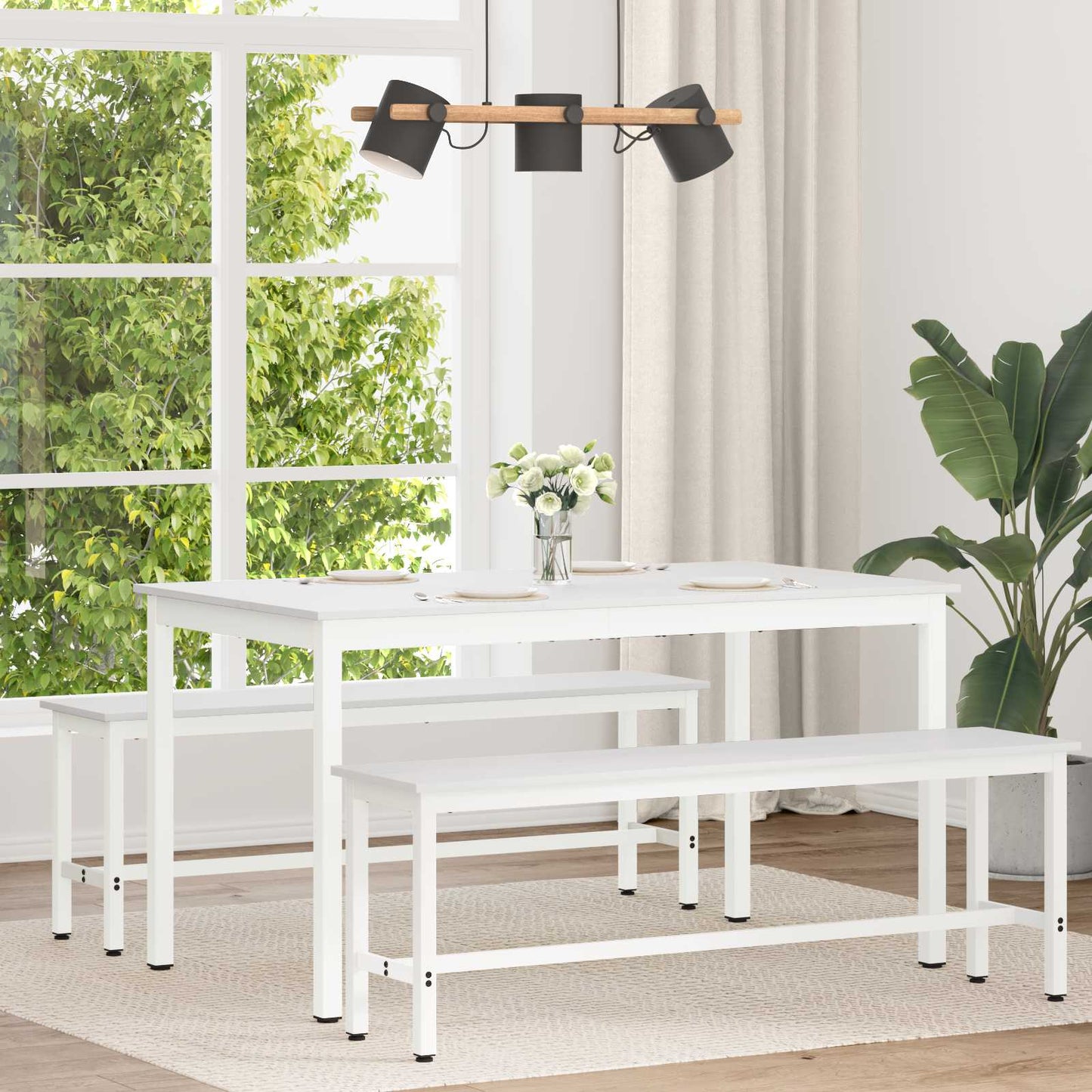 vidaXL Dining Table White 140 x 80 x 75 cm Solid Pine Wood