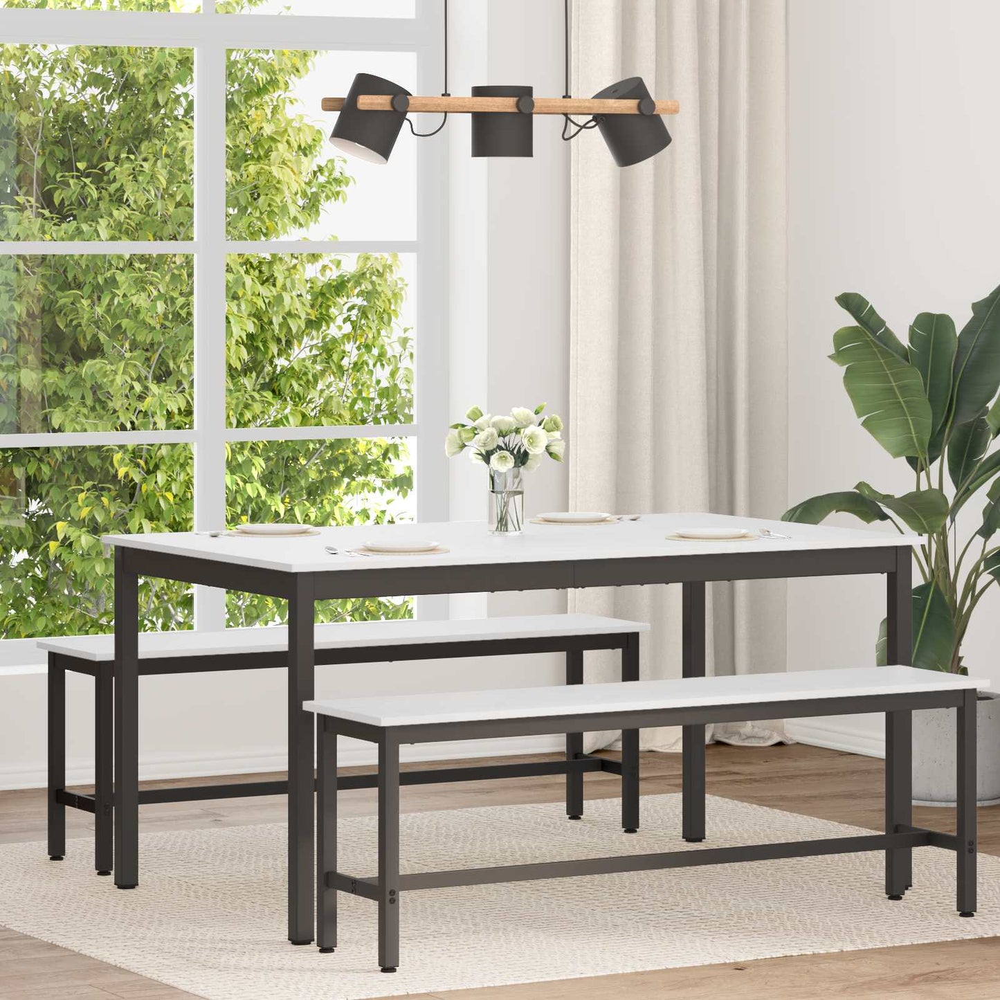 vidaXL Dining Table White 150 x 90 x 75 cm Solid Pine Wood