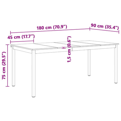 vidaXL Dining Table White 180 x 90 x 75 cm Solid Pine Wood
