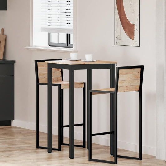 vidaXL Bar Table Natural 60 x 60 x 105 cm Solid Pine Wood