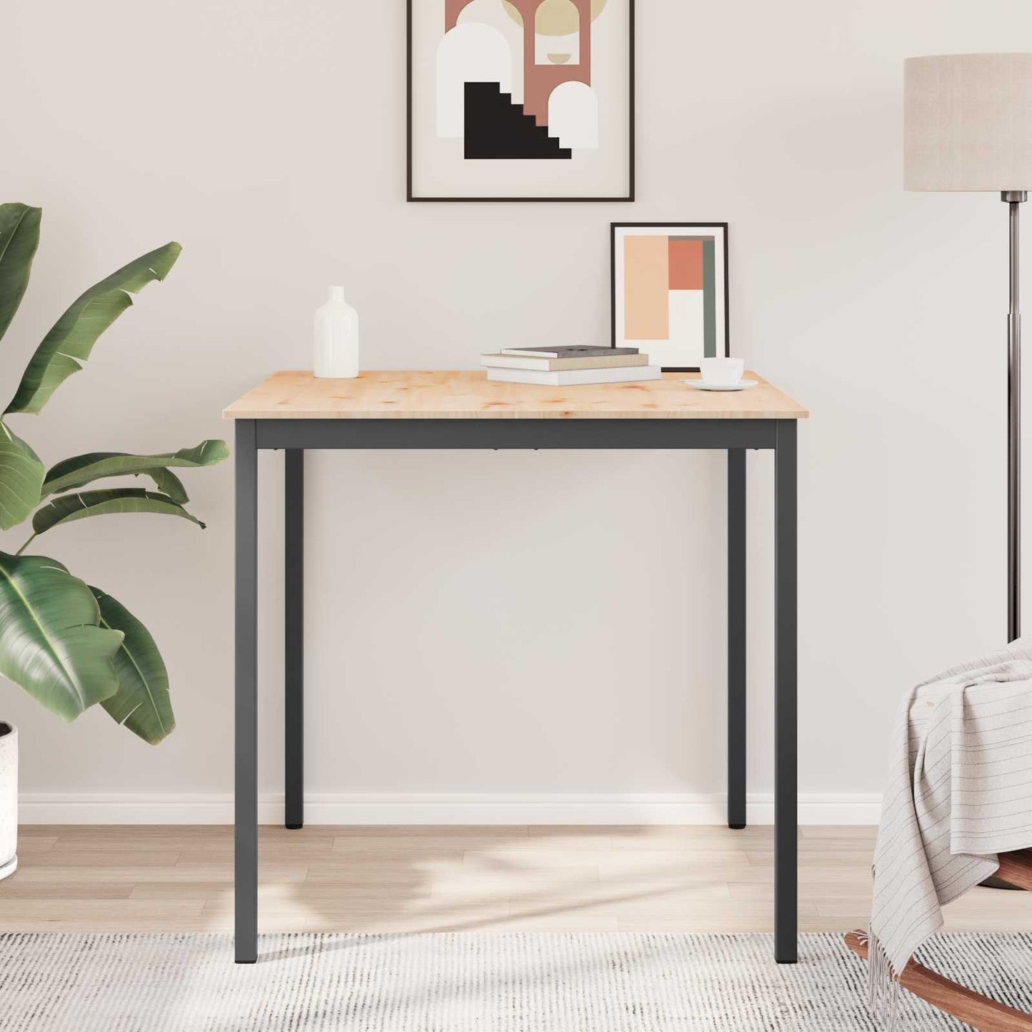 vidaXL Bar Table Natural 110 x 110 x 105 cm Solid Pine Wood