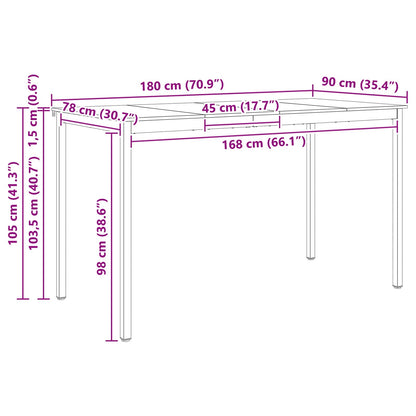vidaXL Bar Table White 180 x 90 x 105 cm Solid Pine Wood