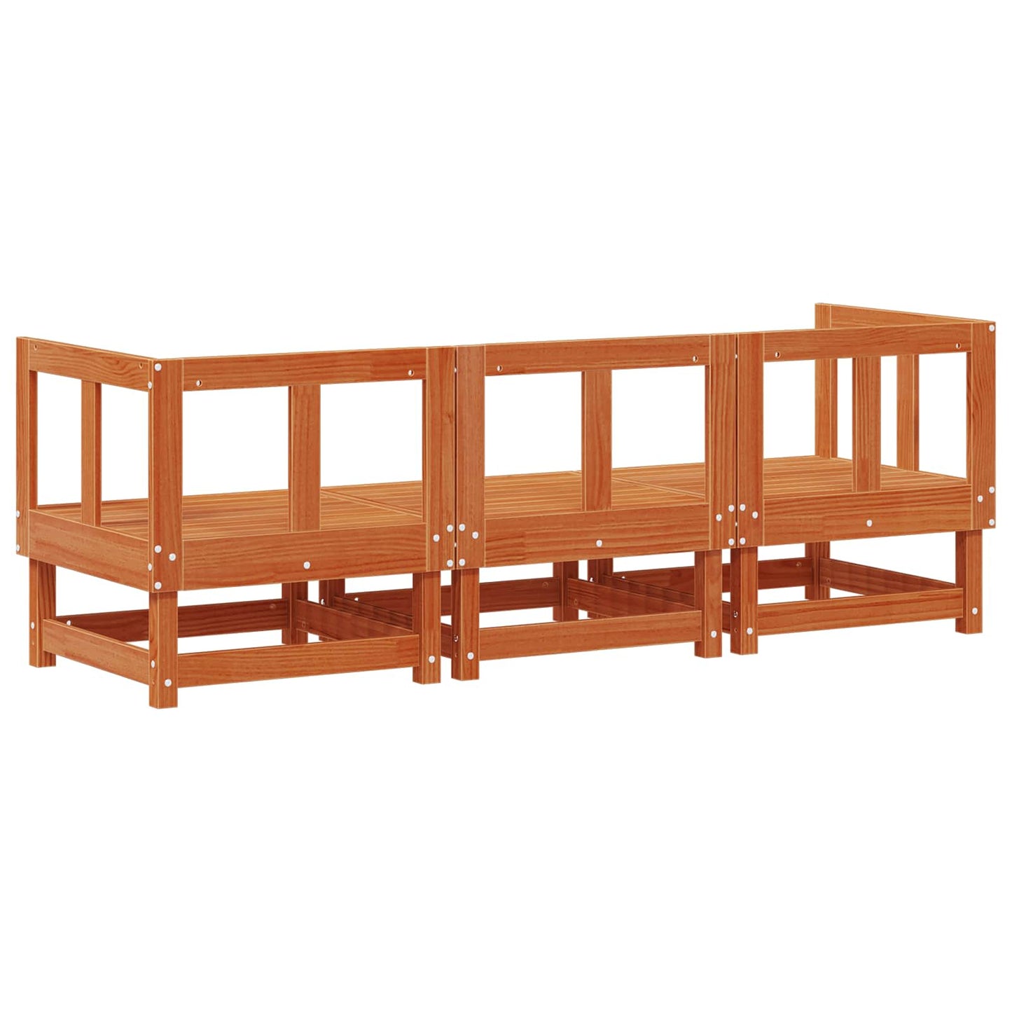 vidaXL Sectional Sofa Units Wax Brown 183 x 61 x 62 cm Solid Pine Wood