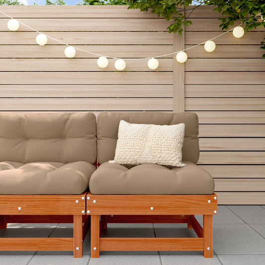 vidaXL Garden Middle Sofa Solid Pine Wood Wax Brown 61 x 60.5 x 62 cm