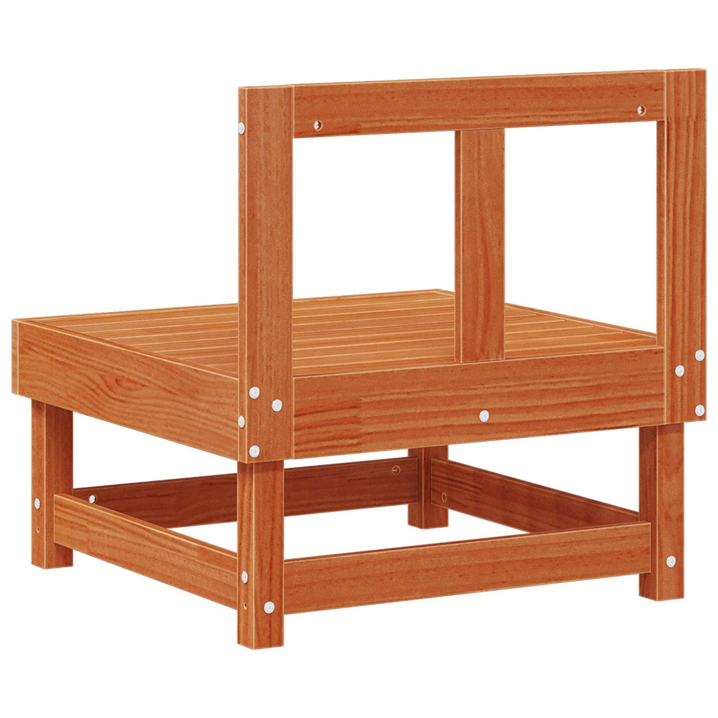 vidaXL Garden Middle Sofa Solid Pine Wood Wax Brown 61 x 60.5 x 62 cm