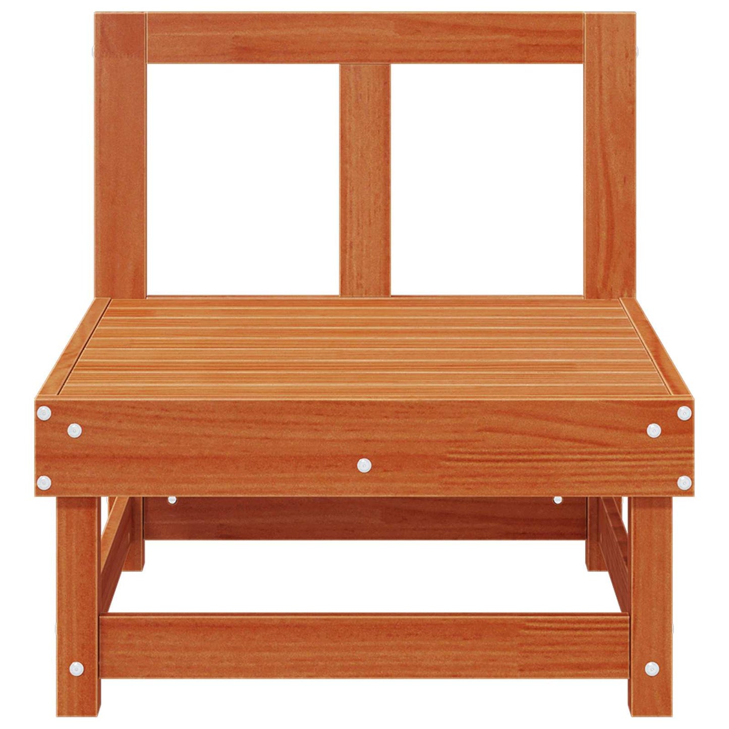 vidaXL Garden Middle Sofa Solid Pine Wood Wax Brown 61 x 60.5 x 62 cm